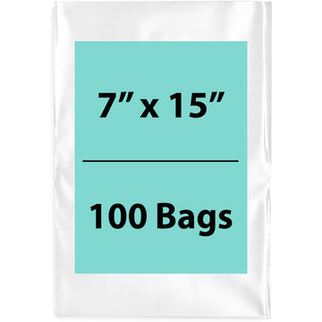 Clear Poly Bags 7"X15" 1.5 Mil 100 Bags
